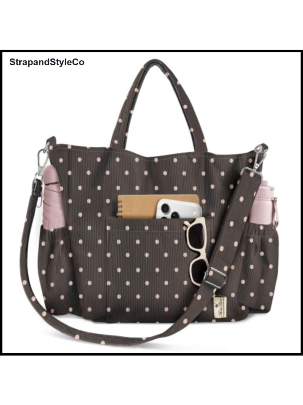 Corduroy Crossbody Tote Bag Shoulder Handbag for Women Fits 15" Laptop